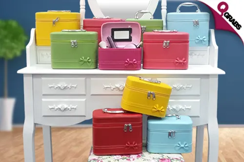 For QR99 Bring the Beauty with You with a Set of Two Cosmetic Cases - Choose from 6 Fashionable Colors! (QR189 Value)